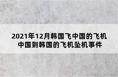 2021年12月韩国飞中国的飞机 中国到韩国的飞机坠机事件